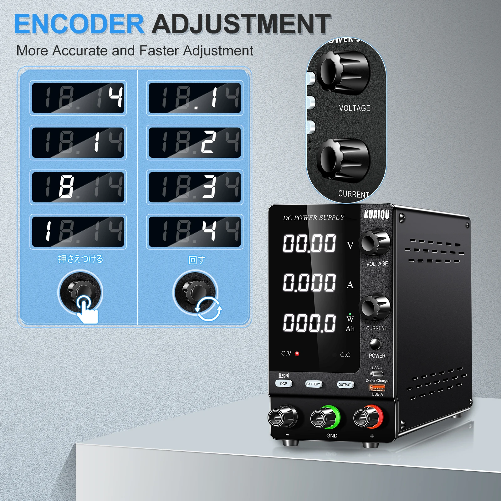kuaiqu-newest-battery-charging-adjustable-dc-power-supply-30v-10a-60v-120v-3a-ocp-encoder-knob-preset-current-output-usb-c-a