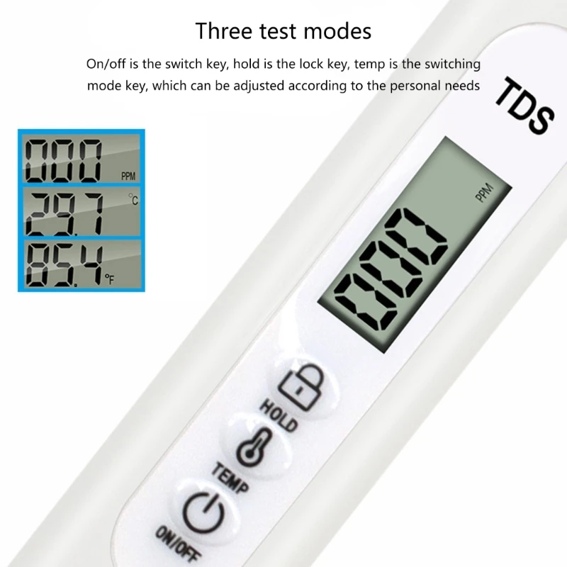 TDS/Temp Meter Multipurpose Water AnalyzerMonitor with Data Hold High Accuracy