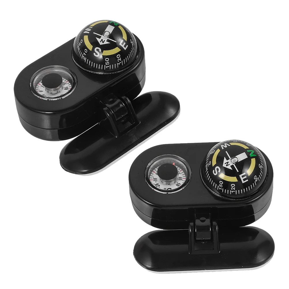 

2Pcs Car Compass Ball Dashboard Mount Dual Function Thermometer Universal Auto Interior Accessories Accurate