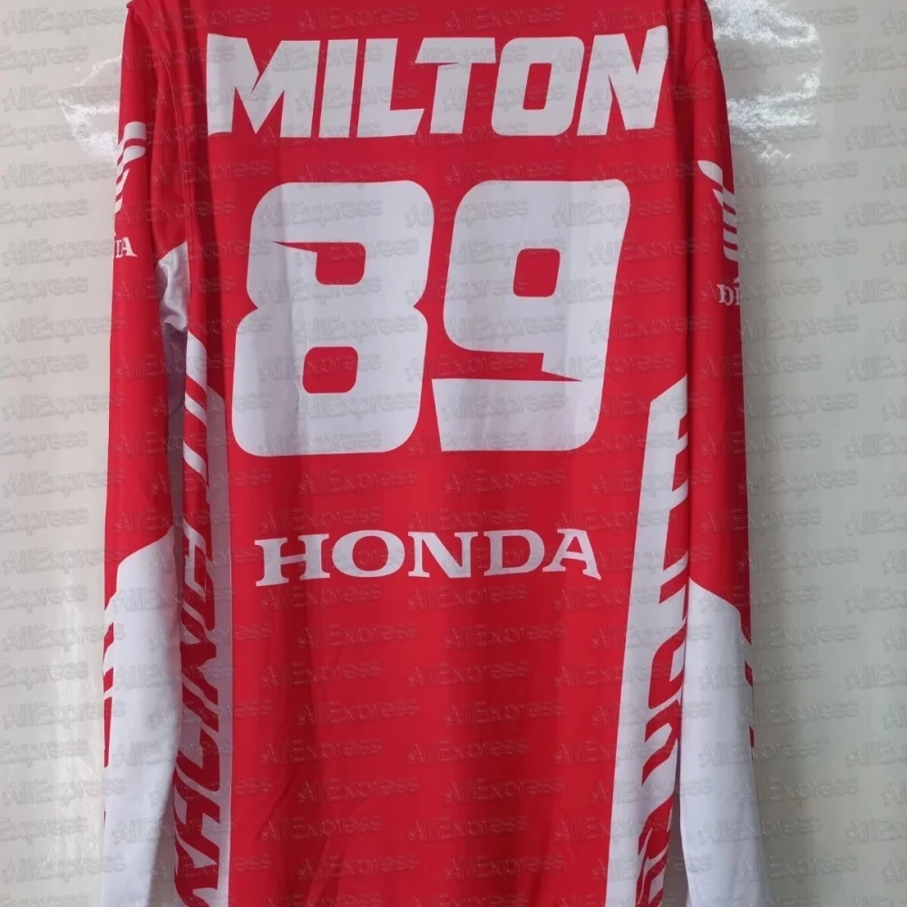

Summer Customize Vintage Motocross Style Honda Red jersey Size S-4XL Breathable Men's Outdoor Sports Speed Subduing Long Sleeved