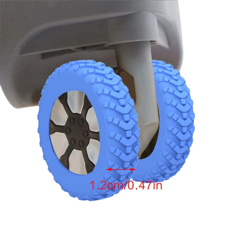 4pcs Convenient Silicone Wheel Protectors for Luggage Suitcase and Office Chairs