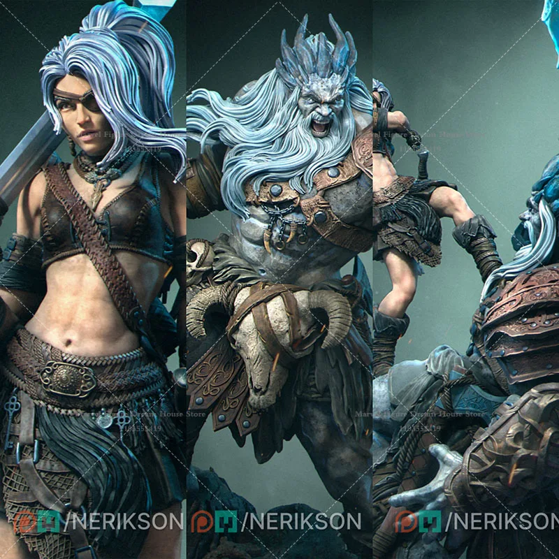 

Fantasy Character Series 1/24 1/18 Scale Barbarian Female Warrior Evil Sea Giant DIY Self-assembled GK 3D Resin Un-panited Dolls
