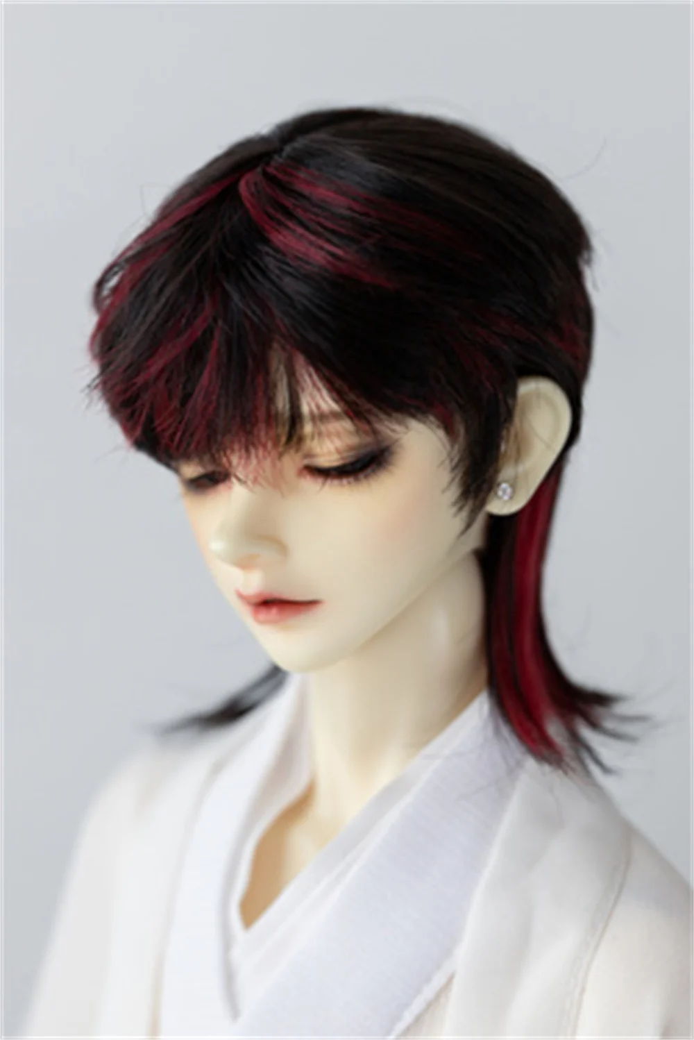 

Парик куклы BJD 1/3 1/4 1/6 1/8 Мягкий молочный шелк Красный Черный Короткие волосы для мальчиков и девочек Волчий хвост Мелирование 23-24 см Игрушечные аксессуары для кукол