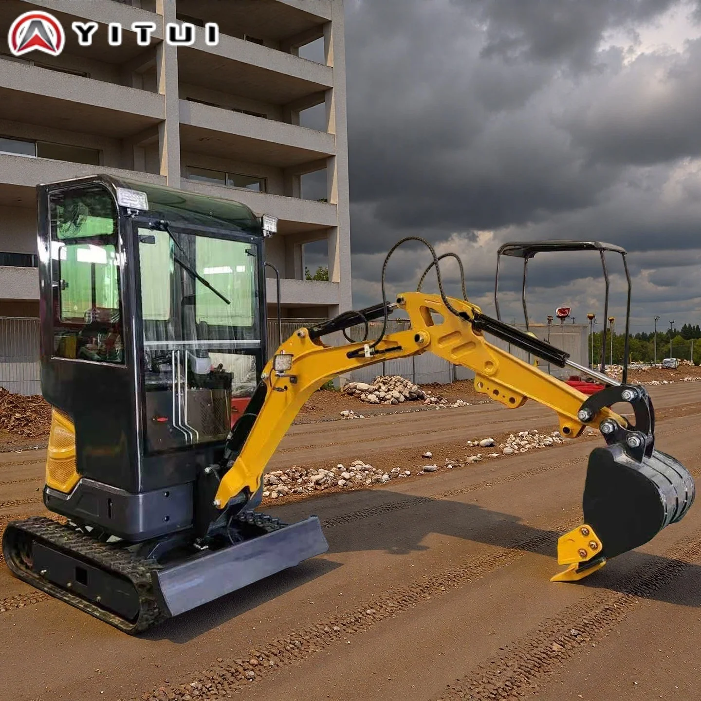 Mini Excavator 1,2 Ton, Excavator Kecil 1 Ton, Mesin Penggali Kecil untuk Kebun Keluarga dan Pekerjaan Kebun di Cina, Dapat Disesuaikan