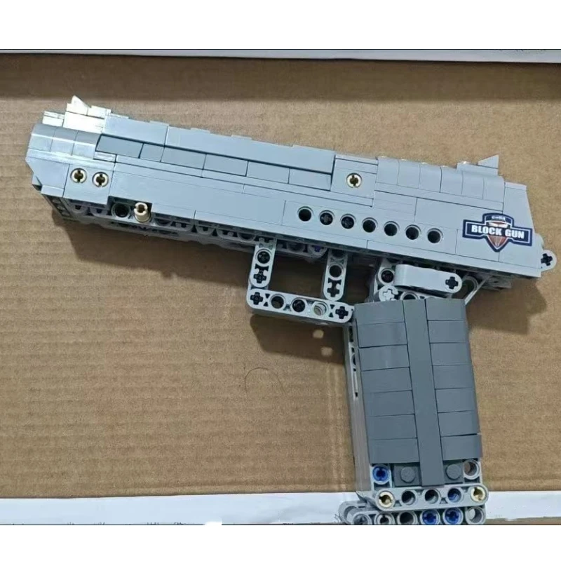 Na stanie 307 elementów City Technical Police Military Pistol Model Building Blocks Desert Eagle Strzelający Imitowany Pistolet Zabawki Prezenty dla Dzieci