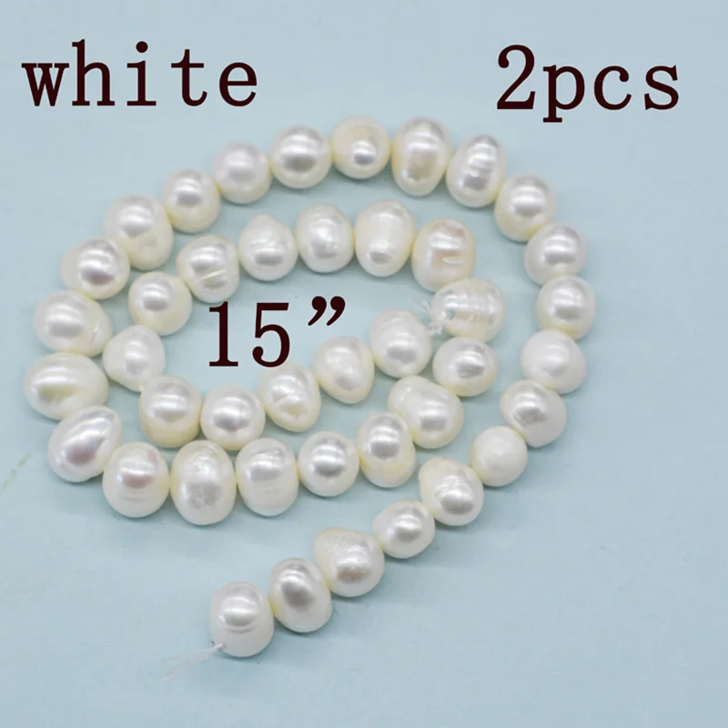 2shares (83PCS) 9-10MM Natural  Pearl Beaded Potato Shape Punch Loose Beads for Make Jewelry DIY Necklace Accessories 15