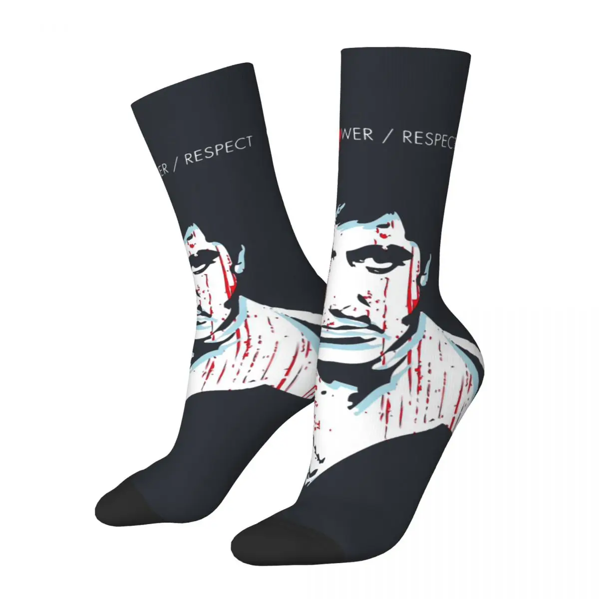 Funny Crazy compression Movie Power Respect Sock for Men Hip Hop Harajuku Scarfaced Happy Quality Pattern Printed Boys Crew