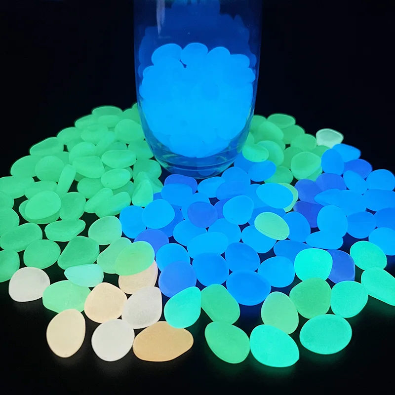 25/50pcs Glow Stones For Outdoor Garden Trail Patio Lawn Pebble Decoration Glow In Dark Home Decor Luminous Stones