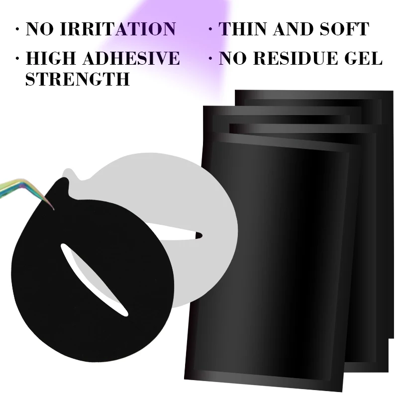 JOMAY negro 50 pares de almohadillas para pestañas parche de Gel pestañas de injerto debajo de los ojos parches para extensión de pestañas aplicación de pegatinas UV