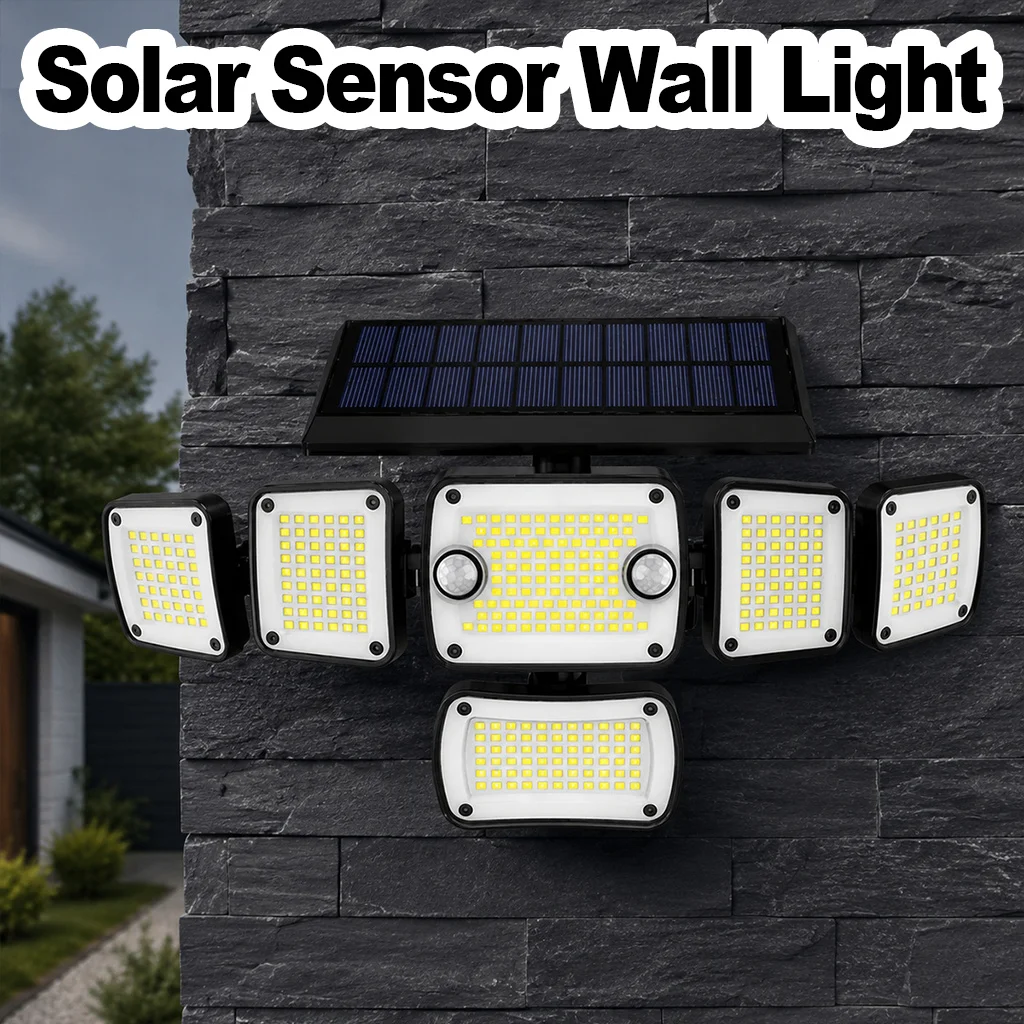 366LEDs Solar LED Wall Light Motion Sensor Outdoor Wall Lamp with Remote Control Adjustable Light Angle Waterproof Sconr Lamps