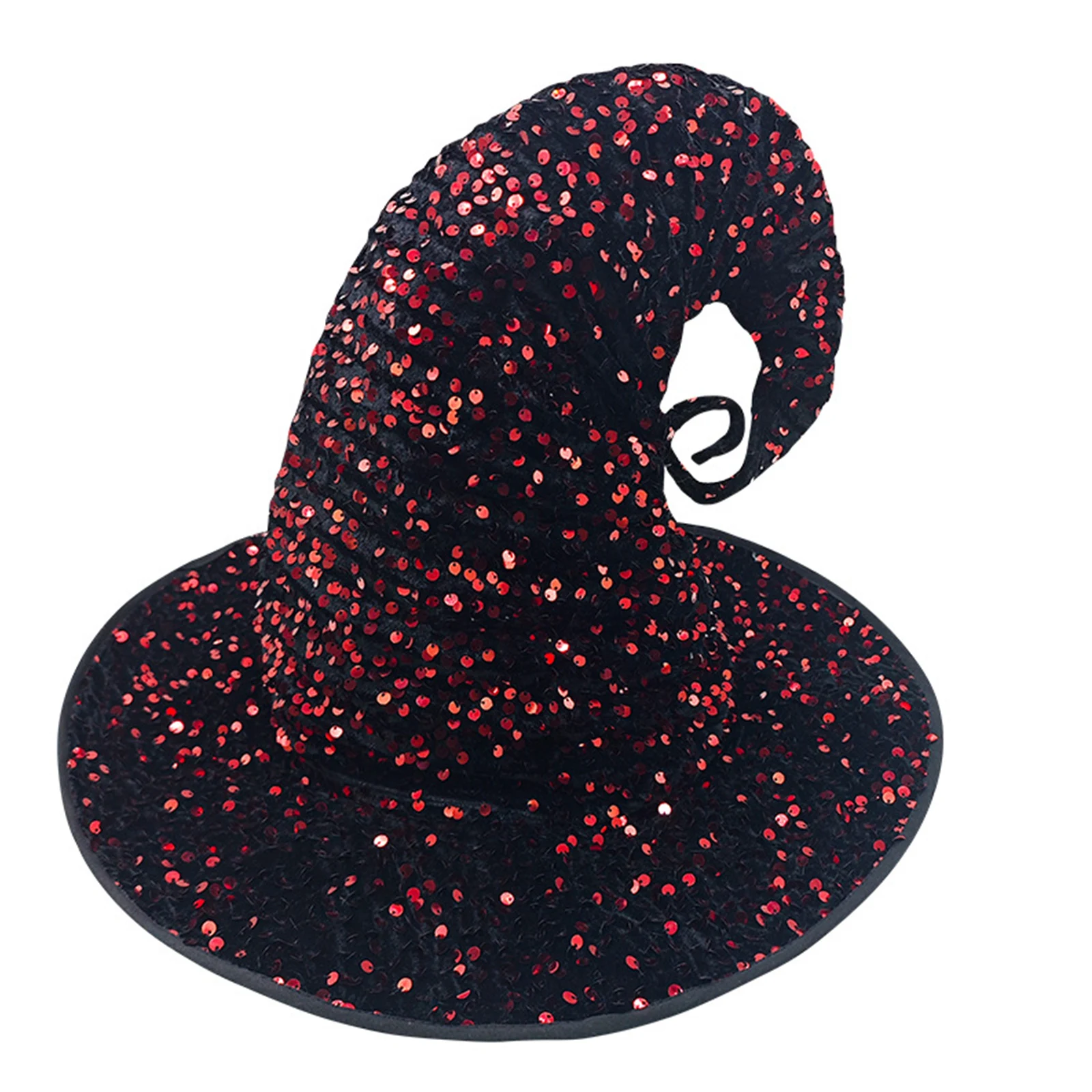 Sequins Wizard Hat Adorned Halloween Cosplay Costume Accessory Witch Hat for Carnival Festival Party Cosplay Masquerade Costume