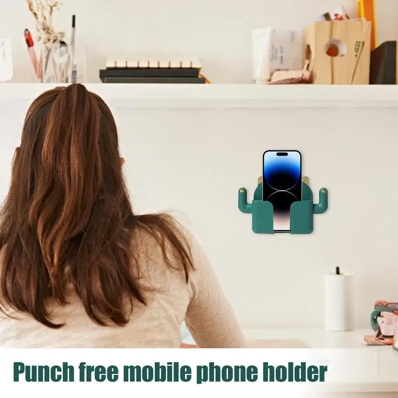 Aan De Muur Gemonteerde Telefoonhouder Luie Mobiele Telefoon Punch-Vrije Muursteun Standaard Stabiele Telefoonhouder Voor Toiletbadkamer Keuken