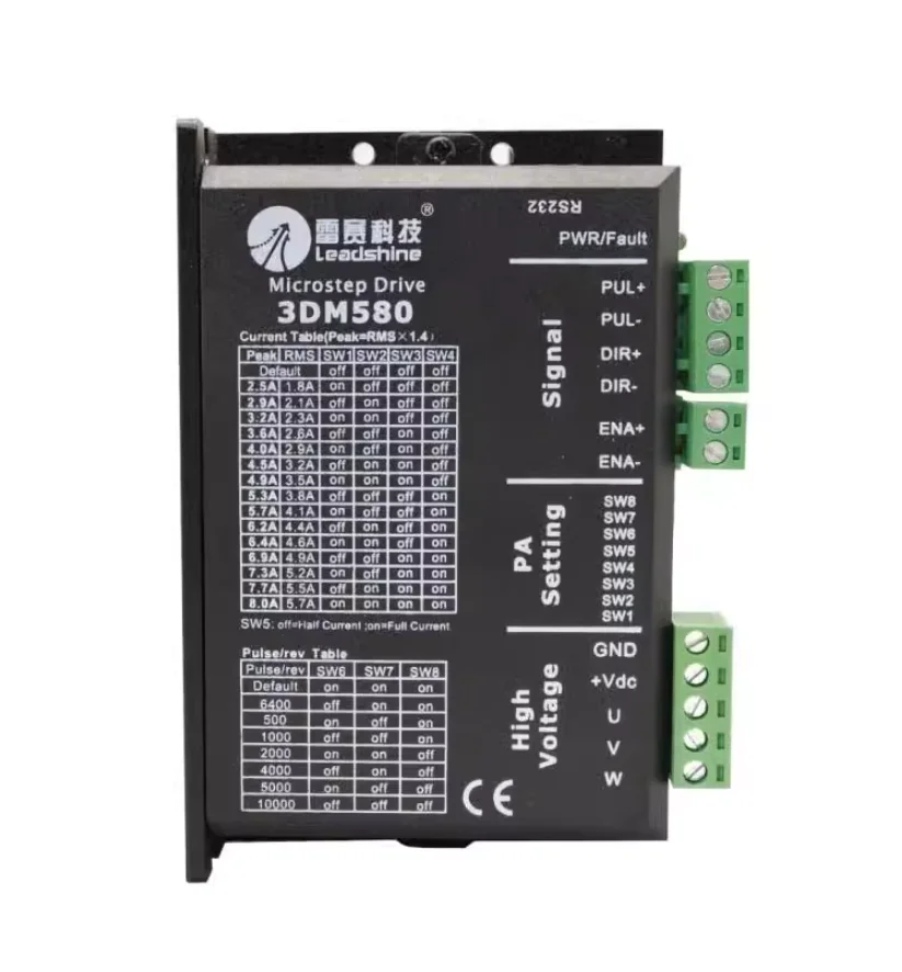 

3-фазный драйвер шагового двигателя 3DM580(3DM580 может напрямую заменять 3ND583) 18-50 В постоянного тока для шагового двигателя с ЧПУ