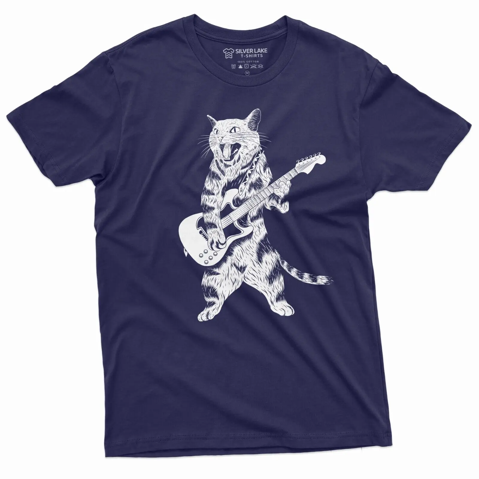 Funny Guitarist Shirt Guitarist Cat T-Shirt Cat Lover Gift Tee Musian Gifts