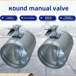 100mm 150mm 200mm Galvanized iron sheet duct damper manual air volume control valve butterfly valves for spiral duct