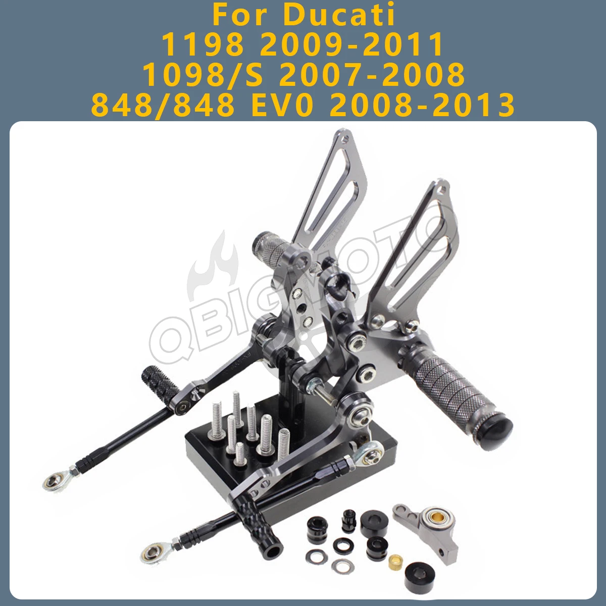 

Motorcycle Adjustable Position Reversed Rearset Footrest Footpeg Pedal CNC For Ducati 1198 1098S 848 848 EV0 2008-2013 Foot pegs