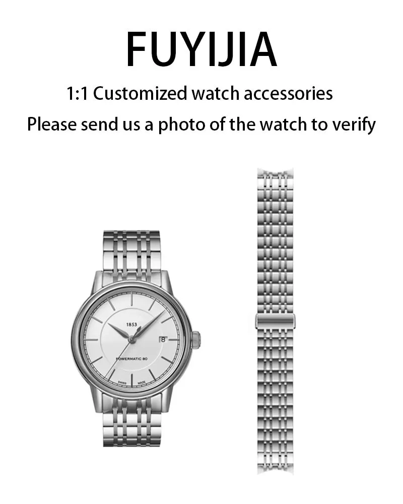 

FUYIJIA Custom T-issot T085 Original Watch Chain 19MM 14MM Watchbands 316L Stainless Steel Butterfly Buckle Strap Watch Accessor