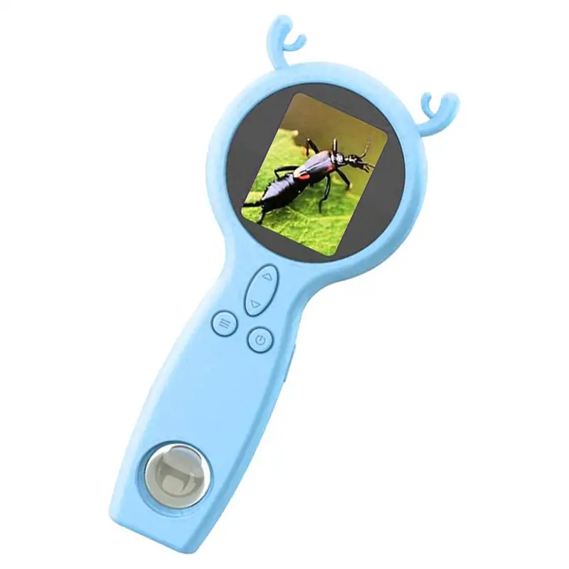

Portable Microscope For Kids 50X Portable Digital HD Magnifier Two Lens Multi-Functional Magnifying Glass Supports Photo And