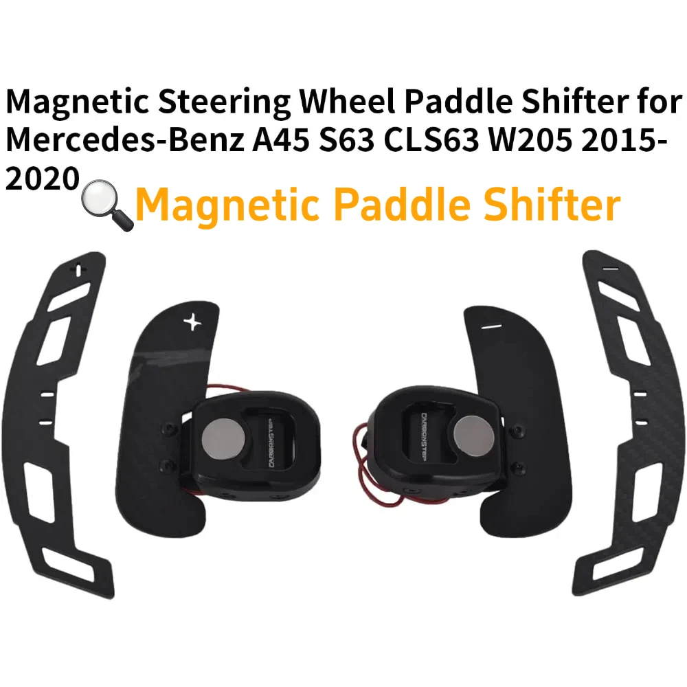 

Carbon Fiber Paddle Interior Accessories For Mercedes-Benz A45 S63 CLS63 W205 2015-2020 Magnetic Steering Wheel Paddle Shifter