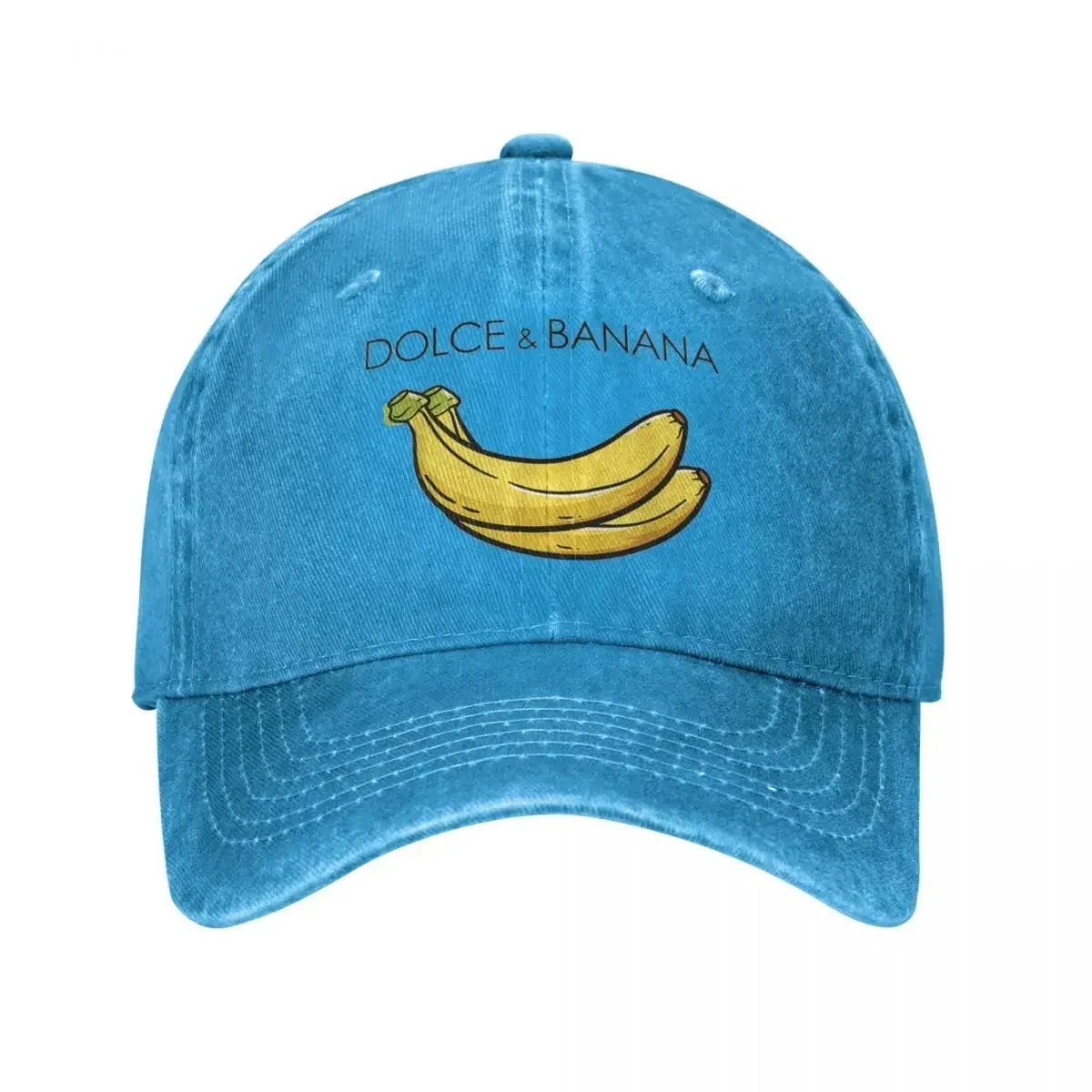 dolce-e-banana-engracado-merch-unissex-estilo-bone-de-beisebol-angustiado-denim-lavado-chapeus-bone-casual-ao-ar-livre-verao-headwear