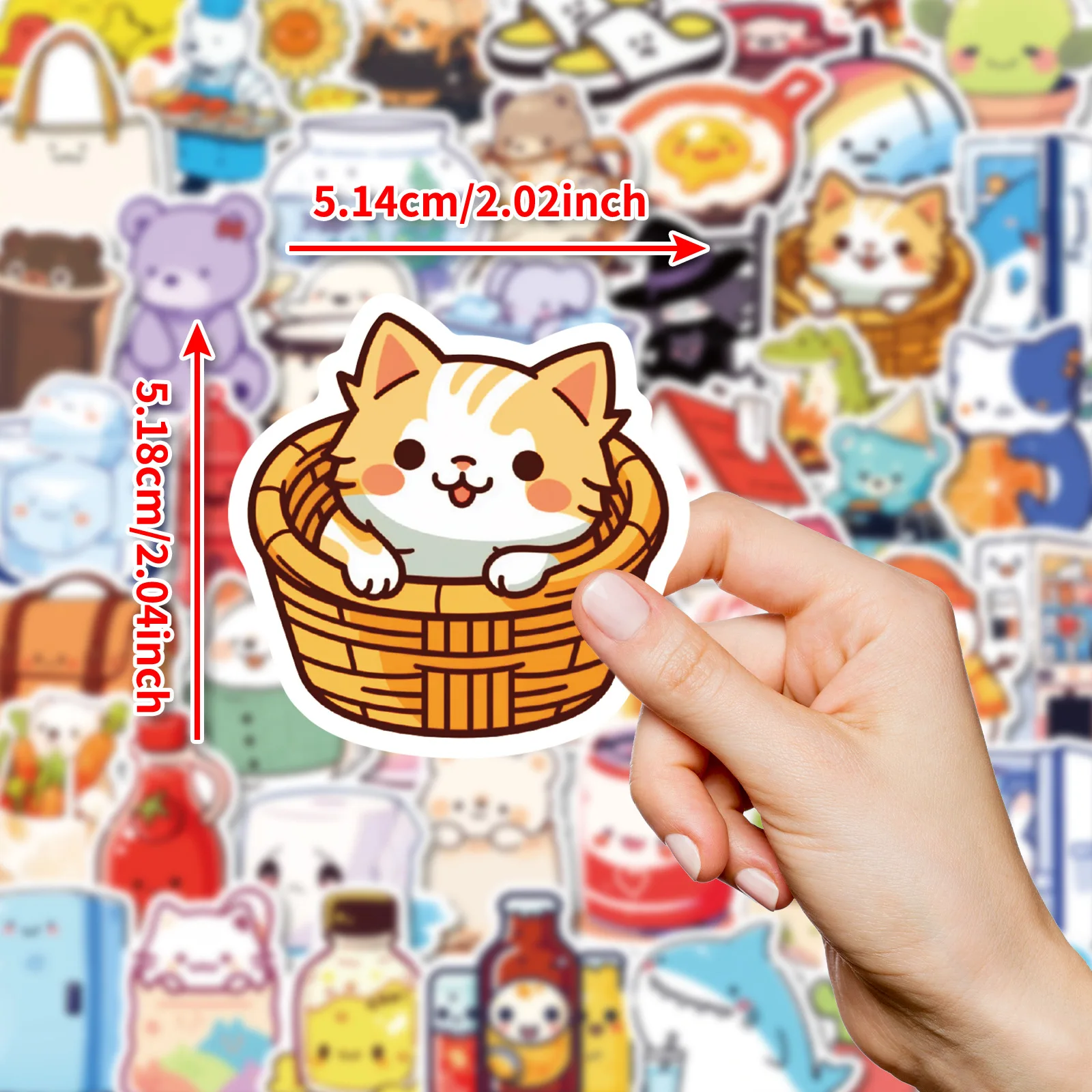 10/30/50PCS Cute Thing Series Cartoon Graffiti Sticker Kawaii Cat Decal For Notebook Guitar Phone Cup Fridge Waterproof Sticker