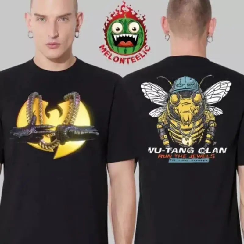 W U Ta Ng Cl An X Run The Jewels Final Chamber Bee Artwork Camiseta de dois lados