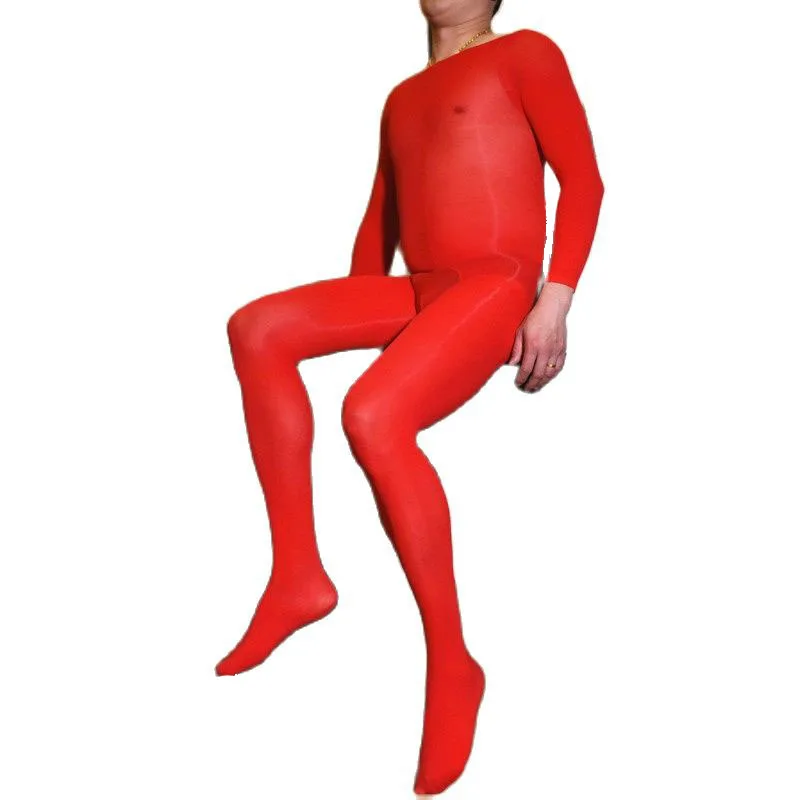 Uma peça lingerie babydoll corpo, masculino 120d nylons bodystocking jj bainha perto aberto virilha bodysuit collants lingerie erótica