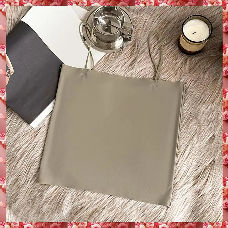 Women's Ice Silk Camisole With Chest Pad Anti-Light Bottoming Tops Cropped Tanks Can Be Worn Outside