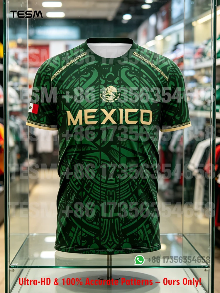 camisa-de-futebol-estilo-Aguia-asteca-do-mexico-impressao-3d-camiseta-casual-solta-para-homens-treinamento-esportivo-comemorativa-para-fas-manga-curta