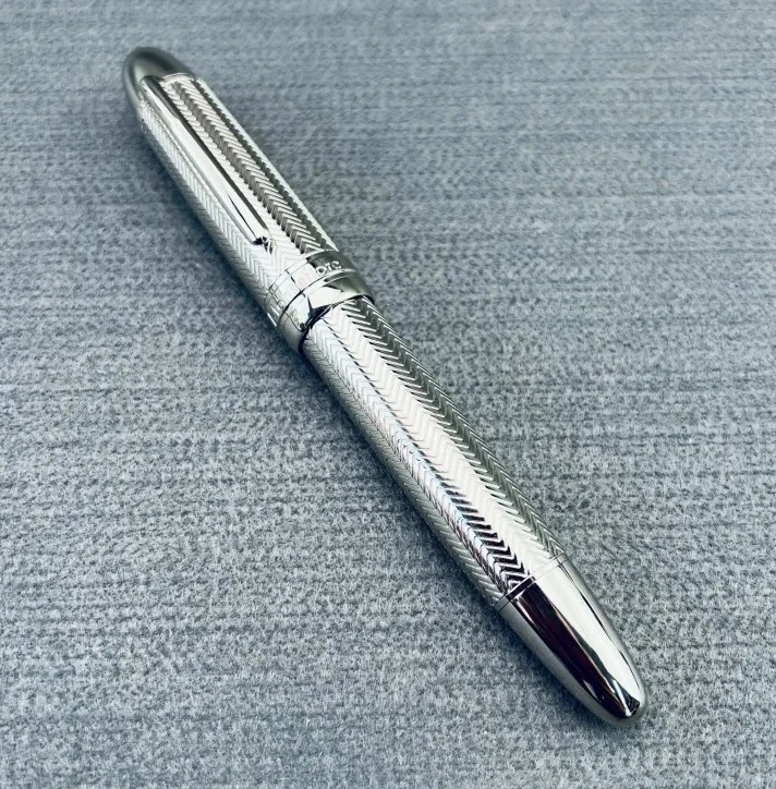 

Роскошная серебряная металлическая ручка-роллер премиум-класса, шариковая ручка 0,5-0,6 мм, черная карманная портативная офисная гелевая ручка с уникальным дизайном