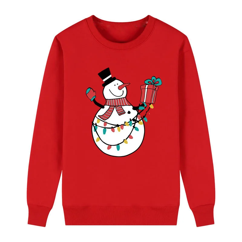 Snowman Christmas Light Gift Parent Child Hoodie Wind Top New 2023