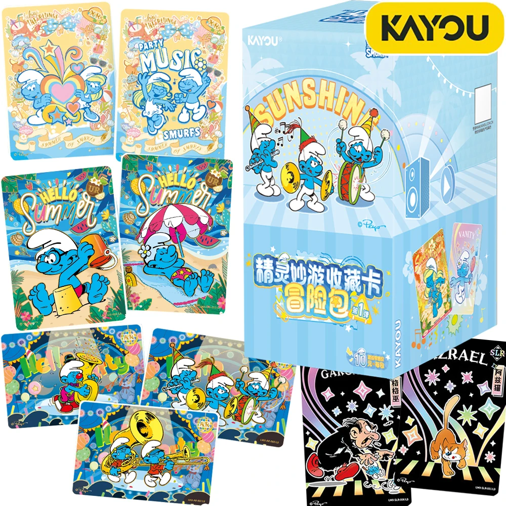 

New Genuine KAYOU Smurf Collection Cards American Animation Feature Character Personality Portrait Cards Christmas Gift For Kid