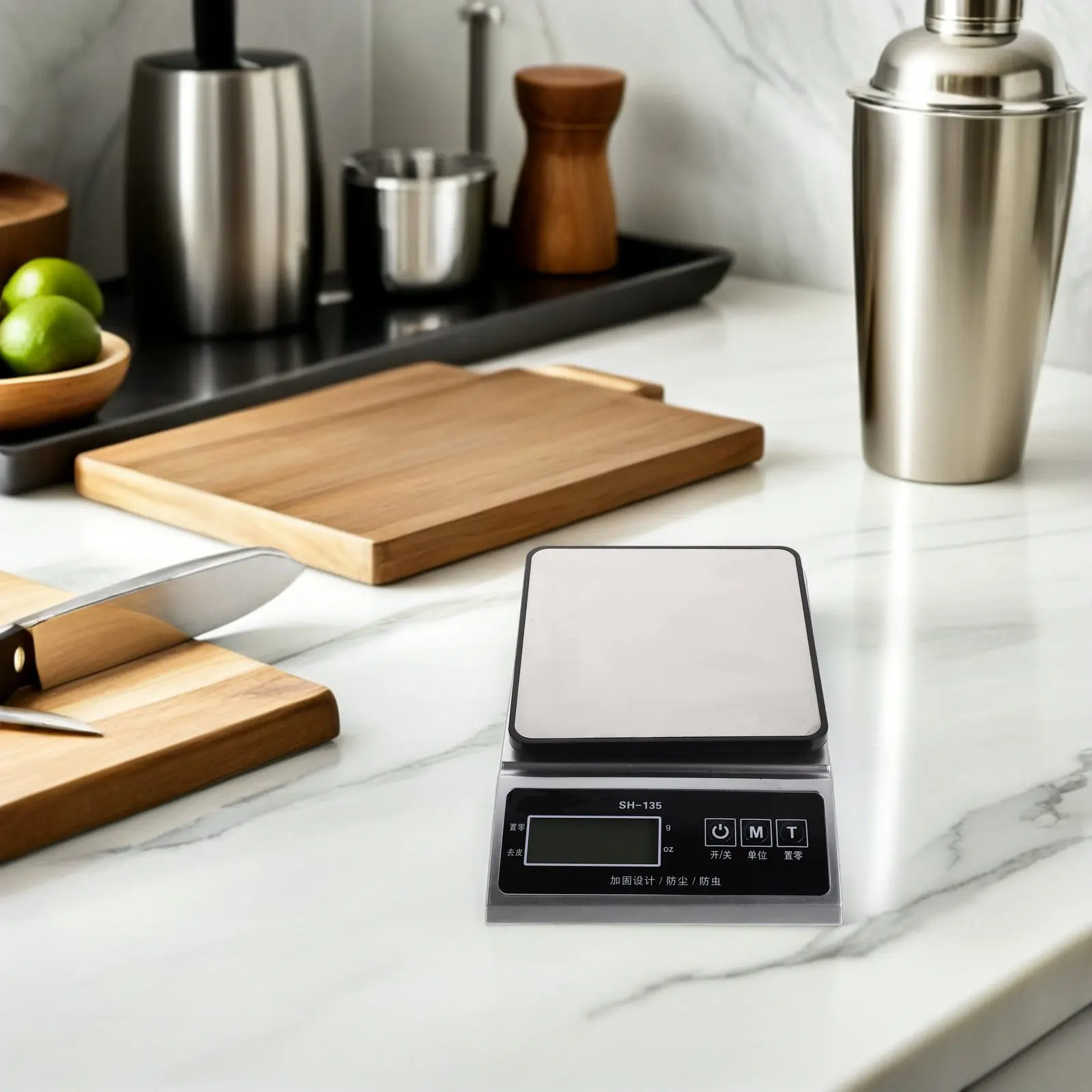 Stainless Steel Digital Kitchen Scale High Precision Food Weighing Scale for Baking Cooking Recipe Prep Portable Compact Design