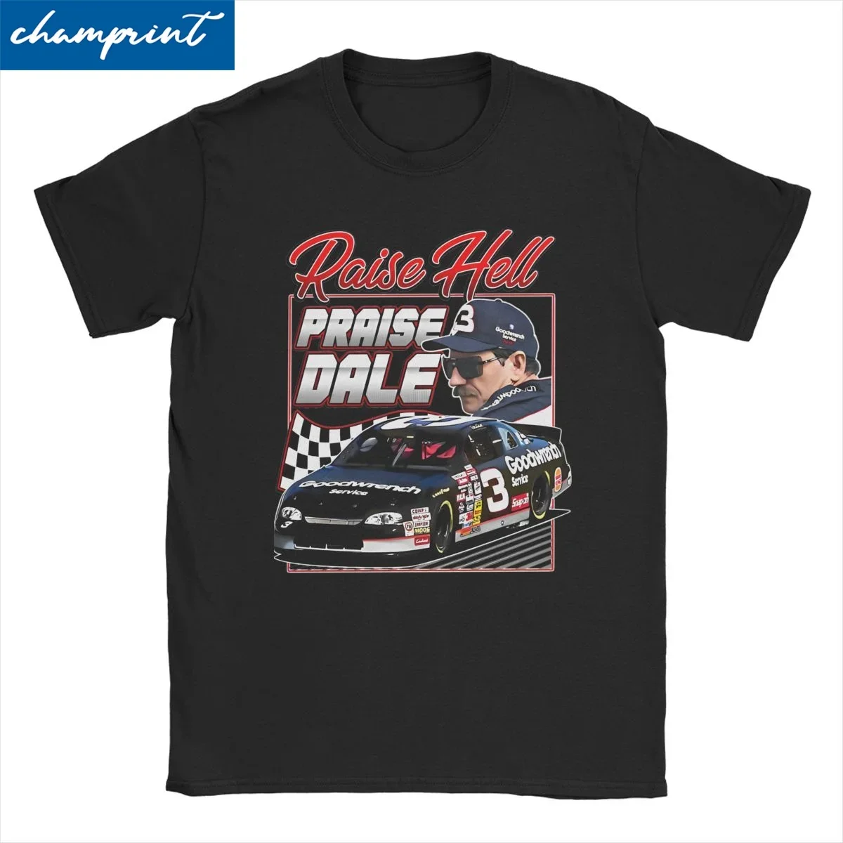 Men Women's Raise Hell Praise Dale Nascars Retro 90s T Shirt Racing Driver Motorsports 100% Cotton Clothing Tees 4XL 5XL T-Shirt