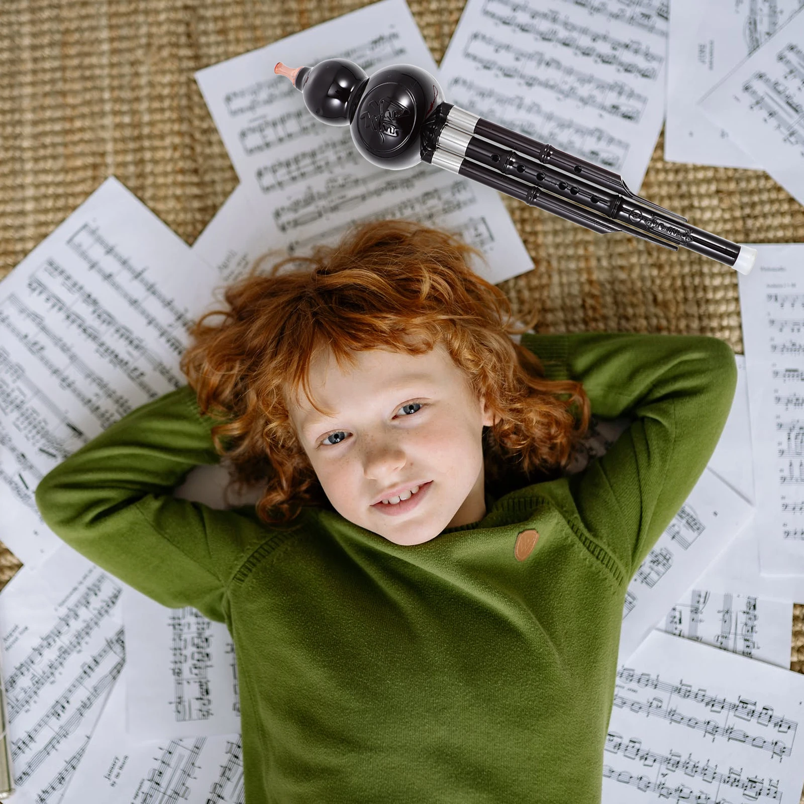 

Premium Seven-Hole Hulusi Cucurbit Flute Wind Instrument C Key Easy to Learn Use for Kids Adults Durable Beautiful Tone