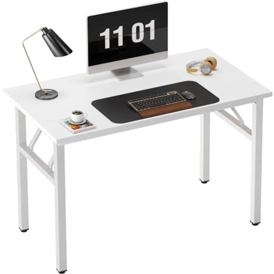 

Compact Folding Computer Desk for Small Space with BIFMA Certification Lightweight Writing Desk in Dark Wood Finish No Assembly