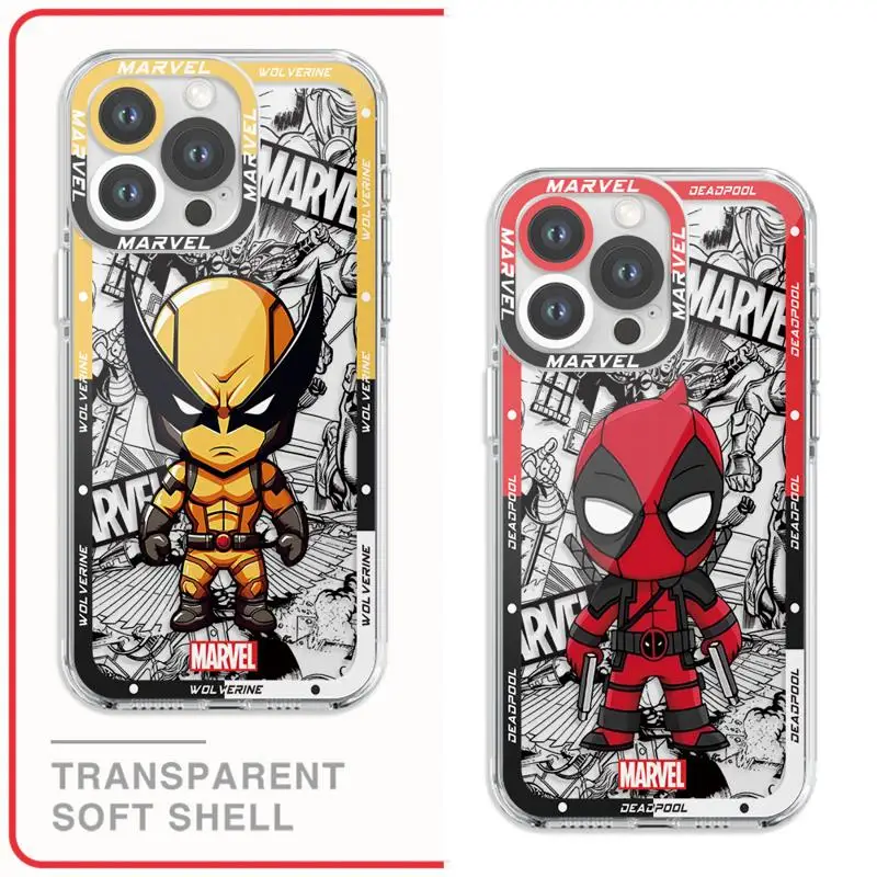 Marvel Deadpool Wolverine Cute Phone Case for Redmi Note 13 12 Pro Plus 5G 12S 11 Pro 10 9S 11S 9 10S 12 4G Soft Back Copa