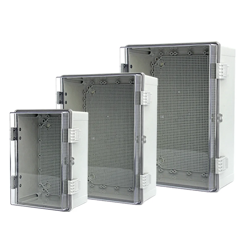 IP67 Waterproof Gray/Transparent Cover Enclosure Juction Box ABS Plastic Outdoor Sealed Switch Power Case Distribution Boxes