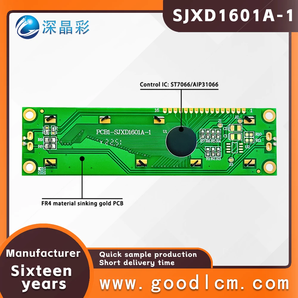 LCD1601A-1 1601Module Blue/Green Screen IIC/I2C 16x1 Large Character LCD Display Module.1601 5.0V or 3.3V STN FSTN DFSTN