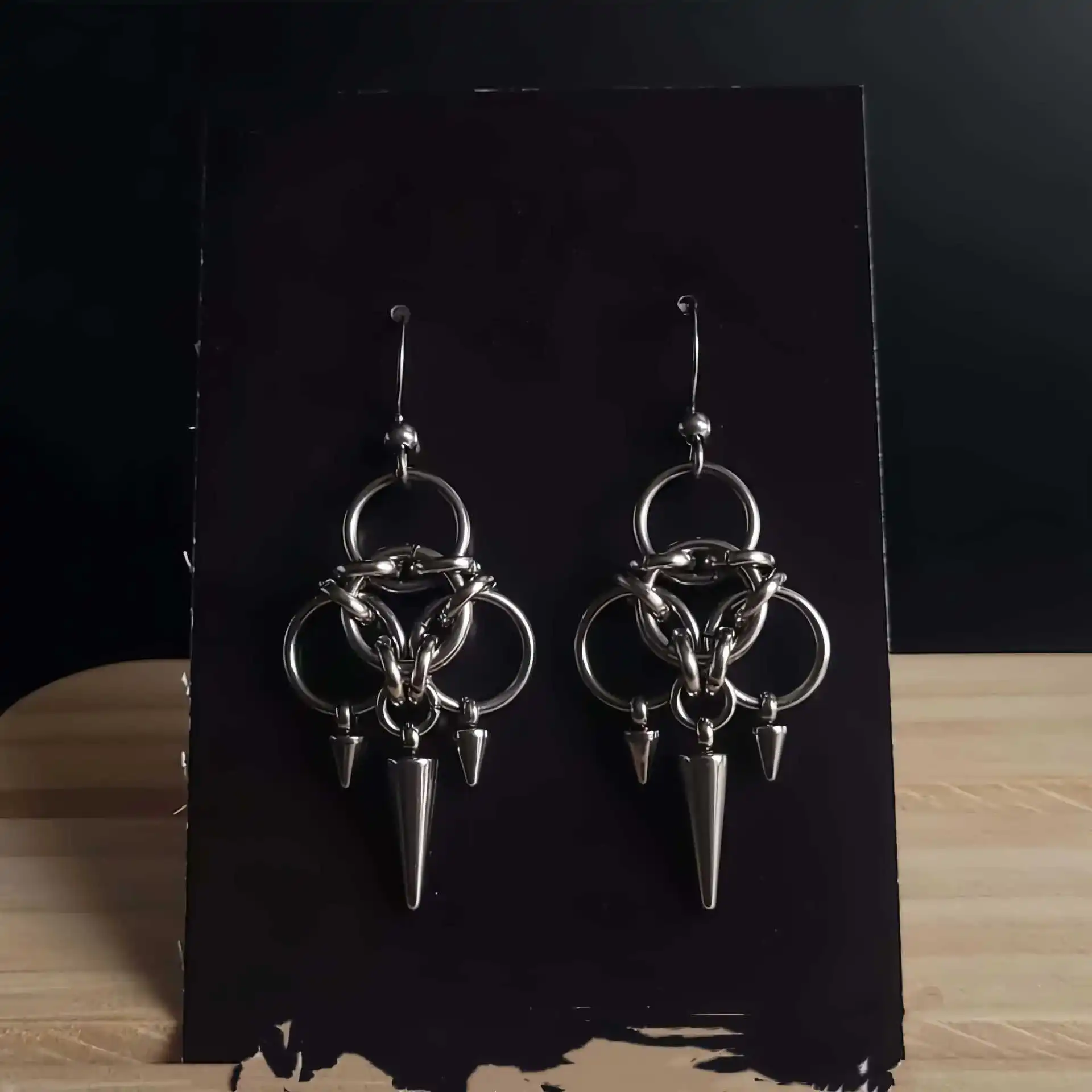 Barbed nail head earring,punk jewelry,goth accessory,rock,taboo,Y2K, design sense,creativity,nail head ear hook,For Women Man
