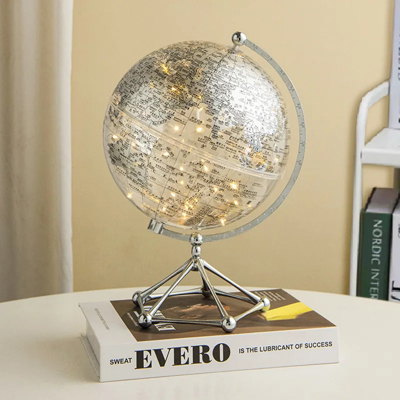 

High Definition Globe 20cm Student Teaching Transparent Globe Living Room Bedroom Decoration Ornament