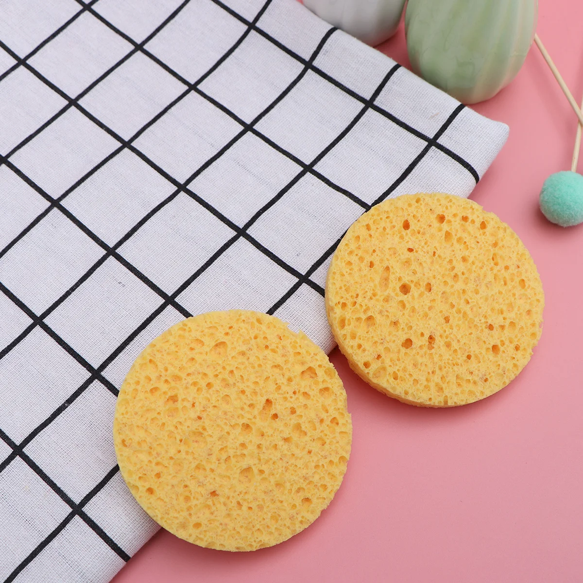 

12Pcs Compressed Cellulose Sponges Safe for Daily Use Exfoliates Cleanses Pores Makeup Removal Gift Cellulose Face Sponge