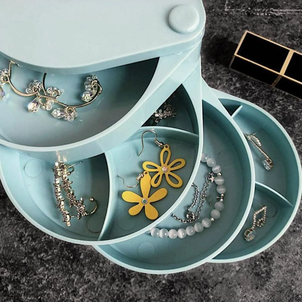 Divided Rotate Jewelry Display Holder Large Capacity Multi-function Jewelry Storage Case Necklaces Bracelet Earrings