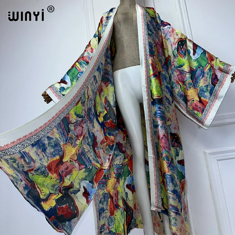 WINYI kimono afryka nowa sukienka z nadrukiem kostiumy kąpielowe elegancki kardigan seksowne wakacyjne stroje plażowe dla kobiet stroje kąpielowe