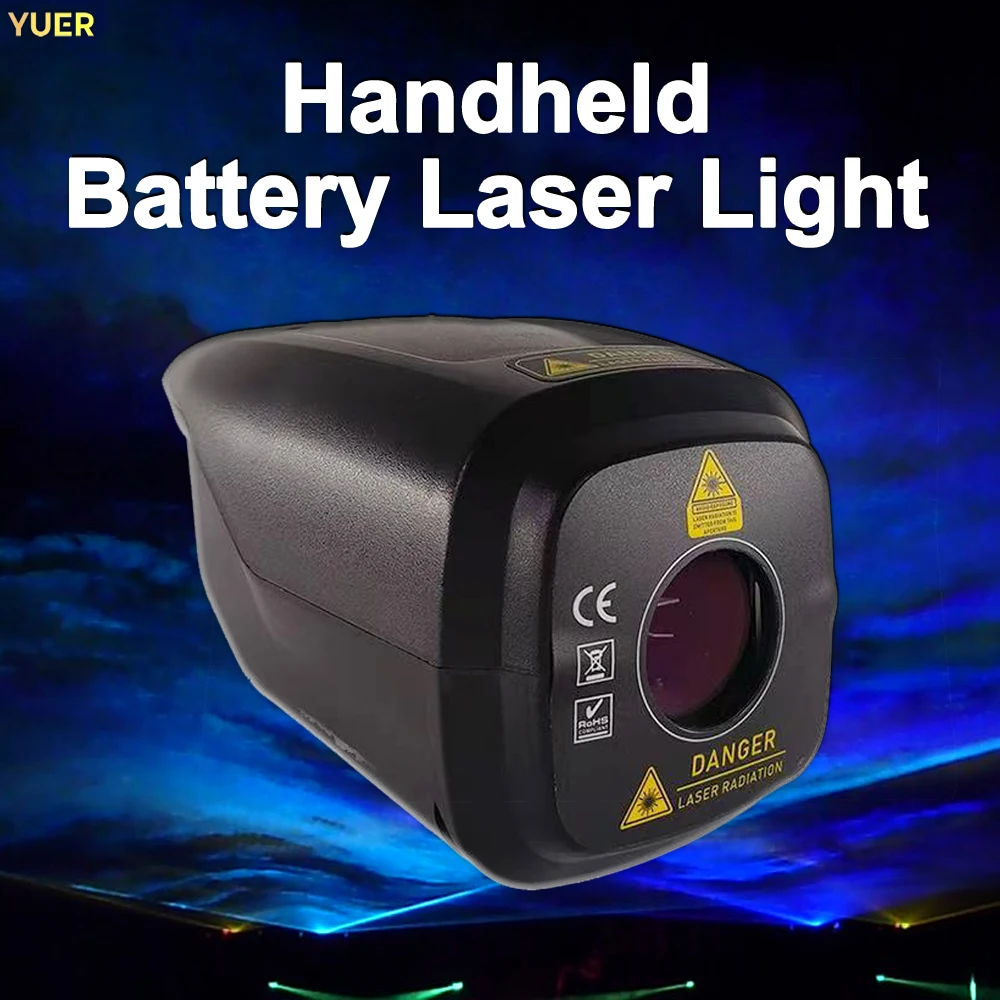 

20W RGB Handheld Battery Laser Light 2000mW Laser Diode 15K Scanning System DMX512 Auto Play 5000mAh Battery for Events Clubs
