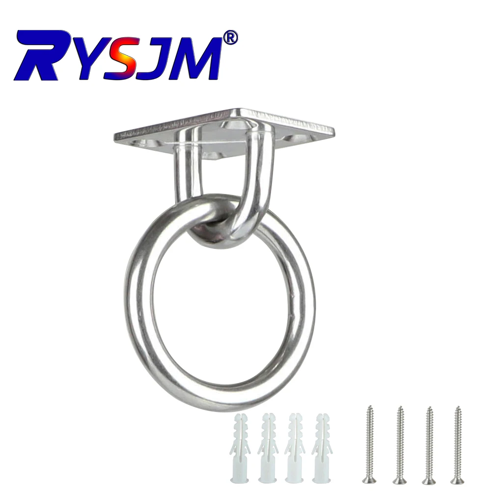 

6mm Stainless Steel Marine Eye Plate Eye Hook With Round Ring Lashing Tie Down Boat Yacht Boat Marine Hardware