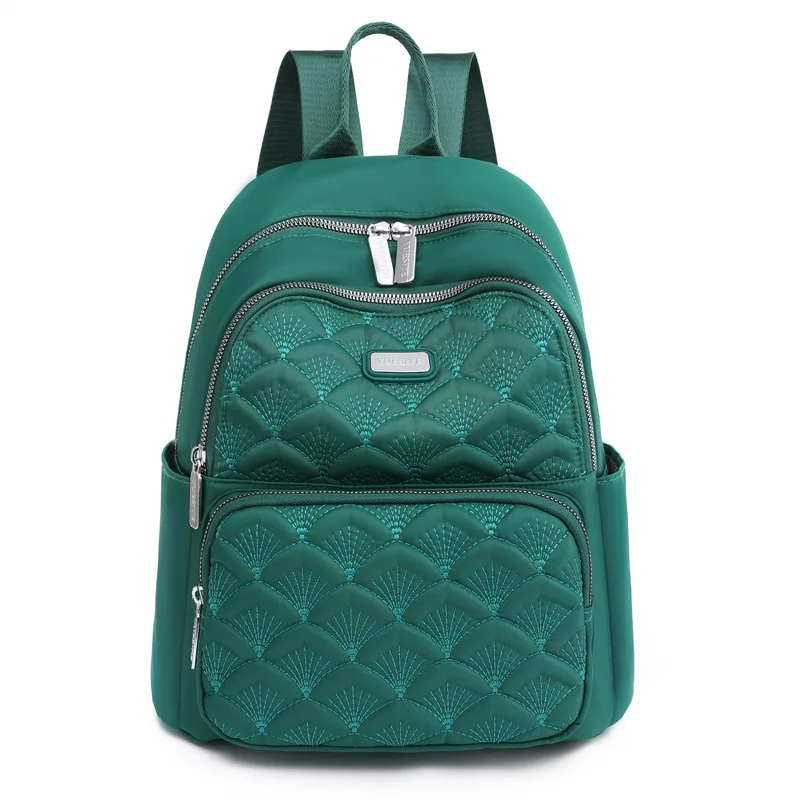 2023 novas mulheres mochilas de náilon multi-camadas sacos de viagem casuais bordados sacos de escola para adolescentes meninas mochila feminino