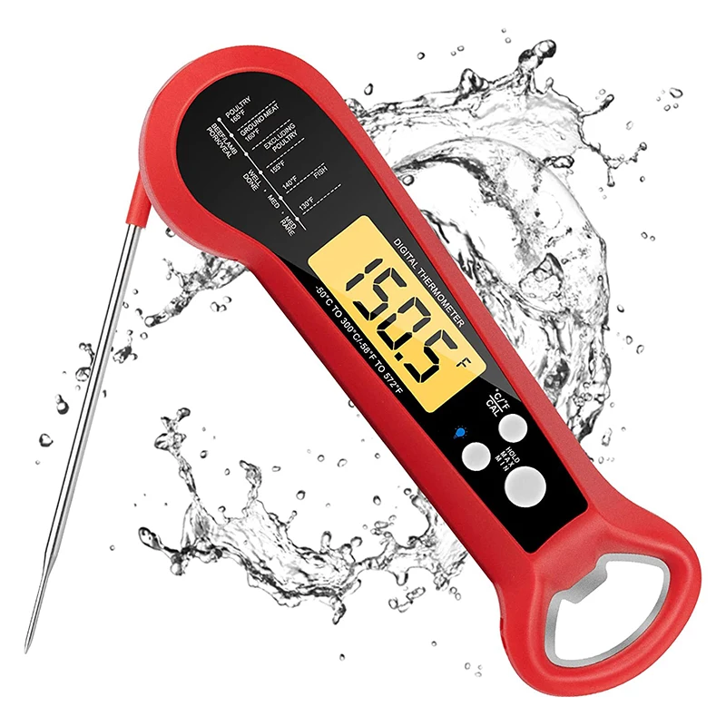 LMETJMA Digital Meat Thermometer Instant Read Meat Thermometer Digital with Probe Food Thermometer for Cooking Grilling JT124