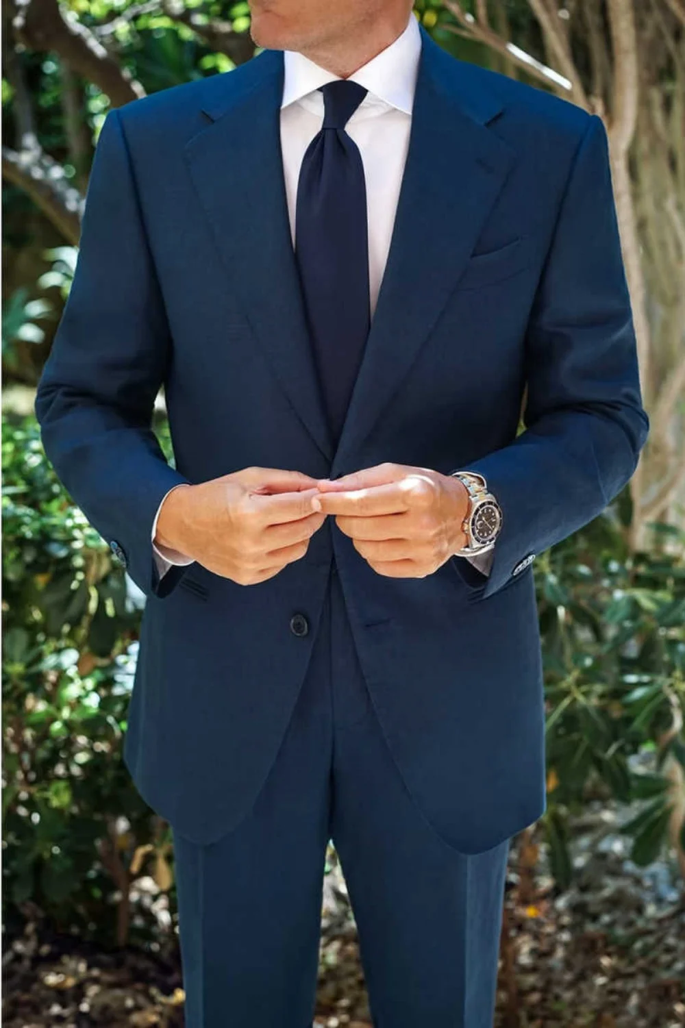 تخصيص أزياء الرجال الدعاوى واحدة الصدر مناسبة رسمية وصيف حفل زفاف الأعمال البدلات الرسمية 2 قطعة مجموعة السترة السراويل