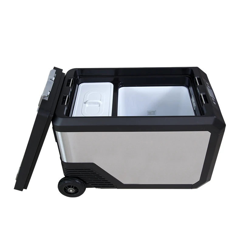 40L 50L camping outdoor car refrigerator dc 12v 24v mini car fridge freezer with wheel